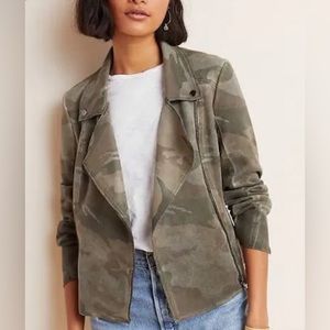 Anthropologie Marrakech Camo Sueded Moto Jacket